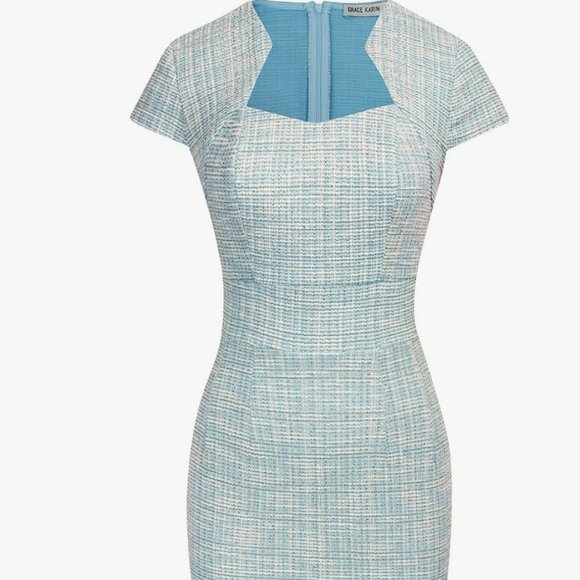 Grace Karin Dresses & Skirts - Vintage-inspired blue Grace Karin Bodycon Pencil Dress, Size M, NWT